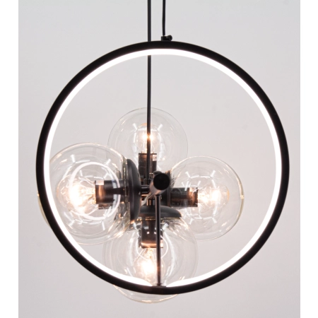 Lampa wisząca czarna metalowa z szklanymi kulami 92cm DRS3510/7 - Lampy Elem